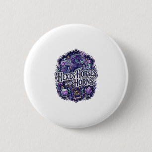 Unicorn Hexes Horses and Horns POD Ready POD Artwo 6 Cm Round Badge