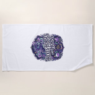 Unicorn Hexes Horses and Horns POD Ready POD Artwo Beach Towel