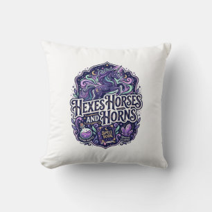 Unicorn Hexes Horses and Horns POD Ready POD Artwo Cushion