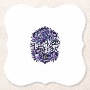 Unicorn Hexes Horses and Horns POD Ready POD Artwo Paper Coaster