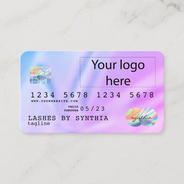 Unicorn Holograph  Modern Credit Card Logo (Front)