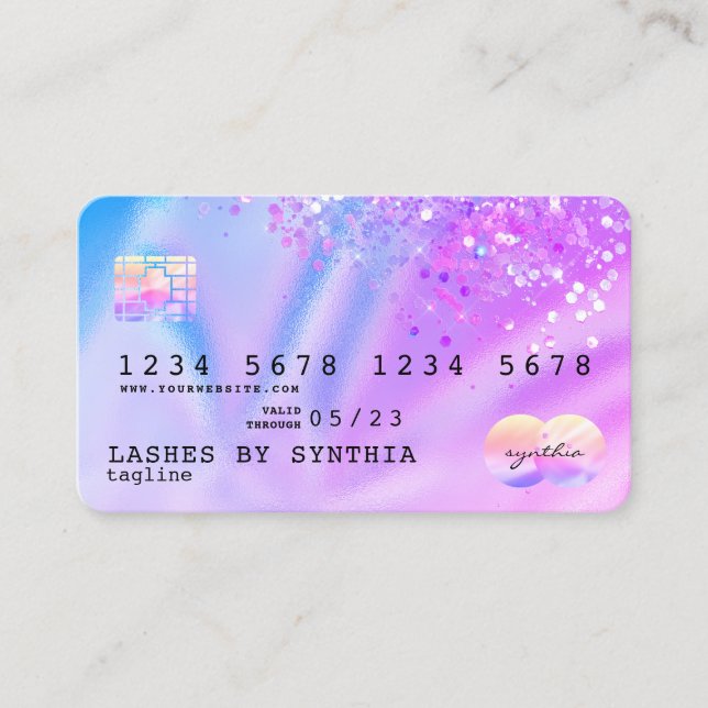 Unicorn Holograph  Modern Credit Card Logo (Front)