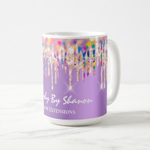 Unicorn Holograph Rainbow Drips Bridal Shower Purp Coffee Mug