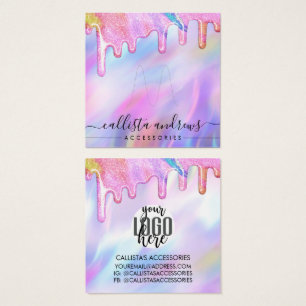 Unicorn Holographic Glitter Drip Ring Logo Display