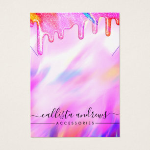 Unicorn Holographic Glitter Drips Necklace Display