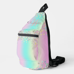 Unicorn Holographic Glitter Sling Bag