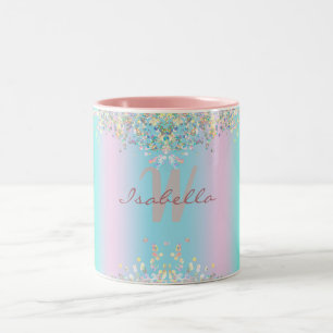 Unicorn Holographic Glitter Two-Tone Coffee Mug