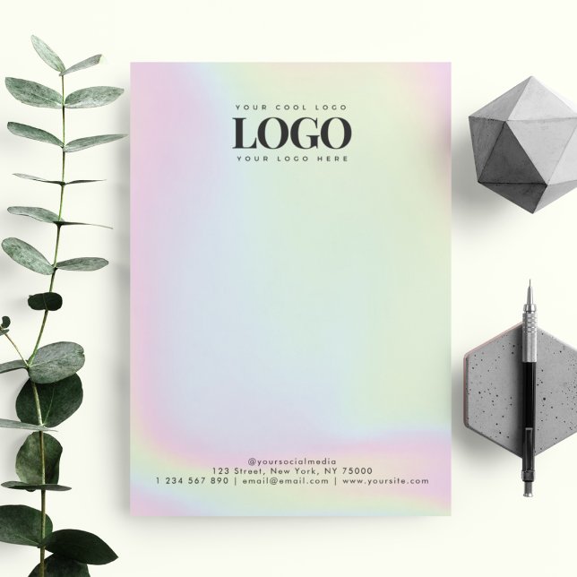 Unicorn Holographic Pastel Your Custom Logo Here Letterhead (Creator Uploaded)