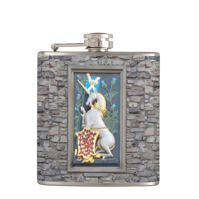Unicorn, Holyrood Palace Hip Flask (Front)