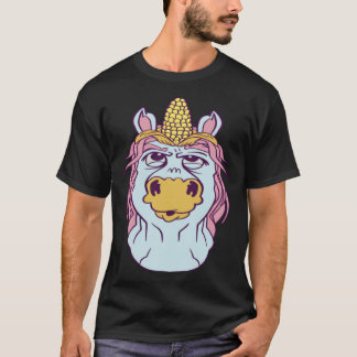 Unicorn horse graphic with corn on the cob for men T-Shirt