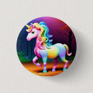 Unicorn Horse with Rainbow Colours 3 Cm Round Badge