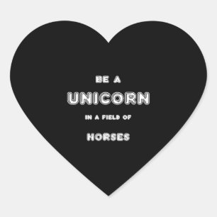 Unicorn Horses Heart Sticker