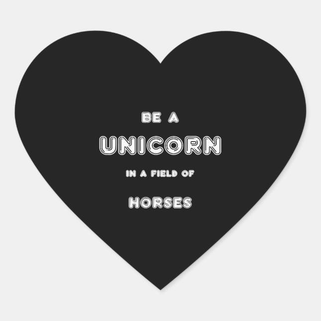 Unicorn Horses Heart Sticker (Front)