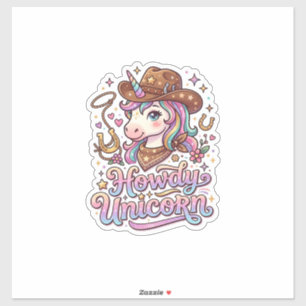 Unicorn Howdy Unicorn Gift Idea Sticker and Shirt 