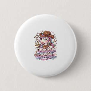 Unicorn Howdy Unicorn Gift Idea Sticker and Shirt 6 Cm Round Badge