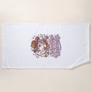 Unicorn Howdy Unicorn Gift Idea Sticker and Shirt Beach Towel
