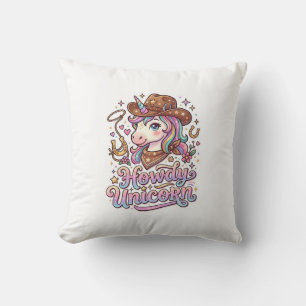 Unicorn Howdy Unicorn Gift Idea Sticker and Shirt  Cushion