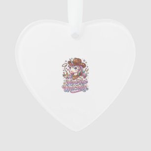 Unicorn Howdy Unicorn Gift Idea Sticker and Shirt Ornament
