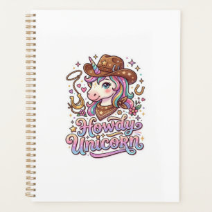 Unicorn Howdy Unicorn Gift Idea Sticker and Shirt Planner