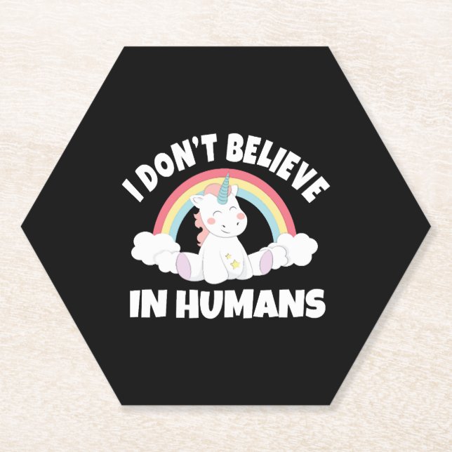 Unicorn humans paper coaster (Front)