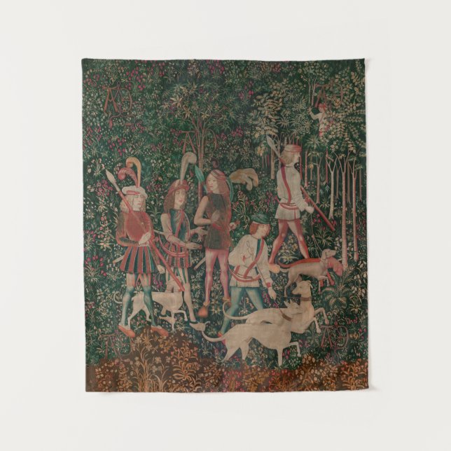 Unicorn Hunt Mediaeval Art - Hunt Begins Tapestry (Front)