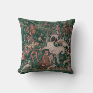 Unicorn Hunt Mediaeval Art, Unicorn Defends Himsel Cushion