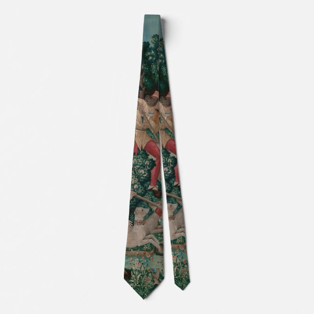 Unicorn Hunt Mediaeval Art - Unicorn Is Attacked Tie (Front)
