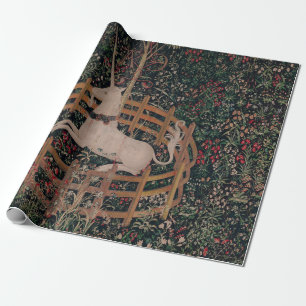 Unicorn Hunt Mediaeval Art - Unicorn Rests in Gard Wrapping Paper