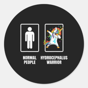 Unicorn Hydrocephalus Warrior Survivor Get Well Gi Classic Round Sticker