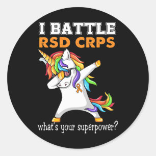 Unicorn I Battle Rsd Crps Awareness Classic Round Sticker