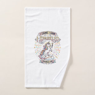 Unicorn I Came I Saw I Sparkled Print Ready Market Hand Towel