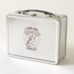 Unicorn I Came I Saw I Sparkled Print Ready Market Metal Lunch Box