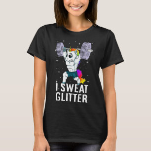 Unicorn I Sweat Glitter Funny Gym Workout Men Wome T-Shirt