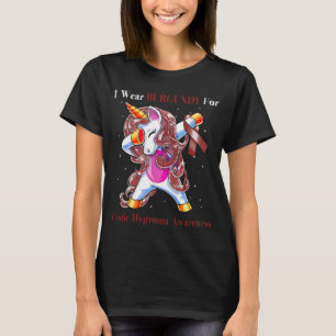 Unicorn I Wear Burgundy For Cystic Hygroma T-Shirt
