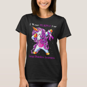 Unicorn I Wear Purple For Eating Disorders T-Shirt