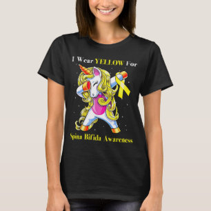 Unicorn I Wear Yellow For Spina Bifida Awareness T-Shirt
