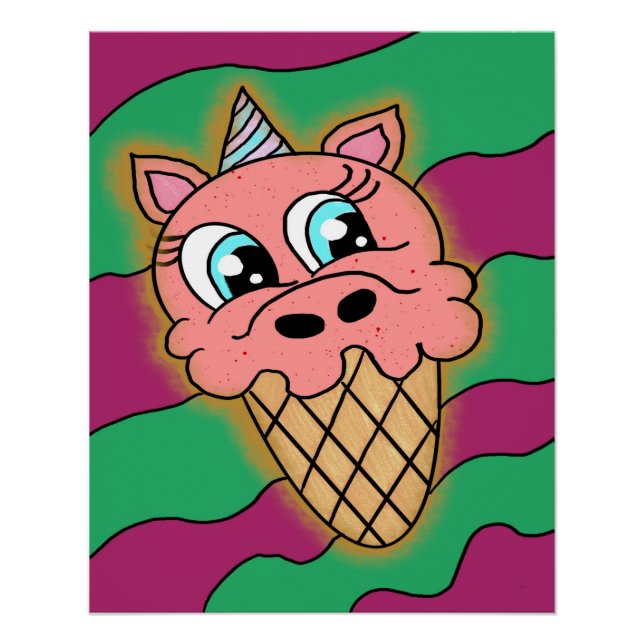 Unicorn ice cream poster (Front)