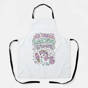 Unicorn Ice Cream Unicorn Dream Cute Pastel Produc Apron