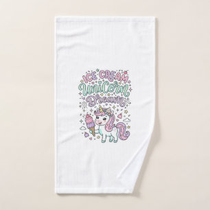 Unicorn Ice Cream Unicorn Dream Cute Pastel Produc Hand Towel