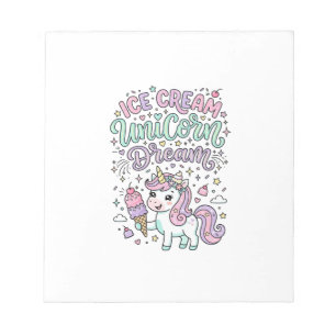 Unicorn Ice Cream Unicorn Dream Cute Pastel Produc Notepad