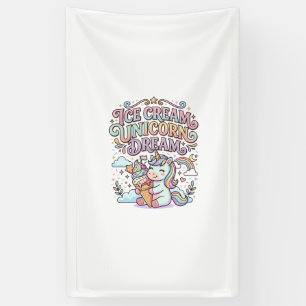 Unicorn Ice Cream Unicorn Dream Funny Typography D Banner