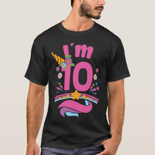 Unicorn Ich Bin 10 Years Old Girl Birthday Party T-Shirt