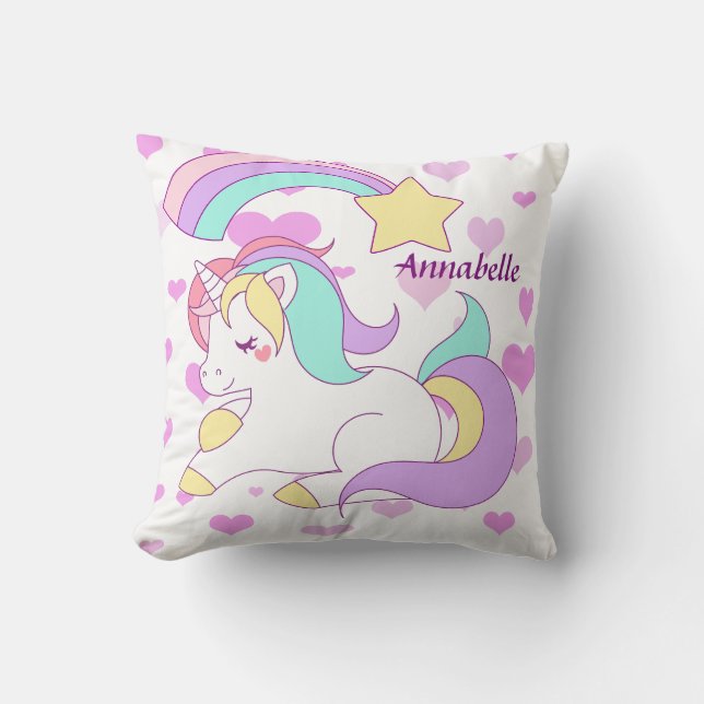 Unicorn illustration cushion (Front)