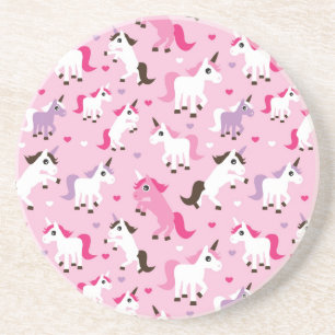 unicorn illustration kids background coaster
