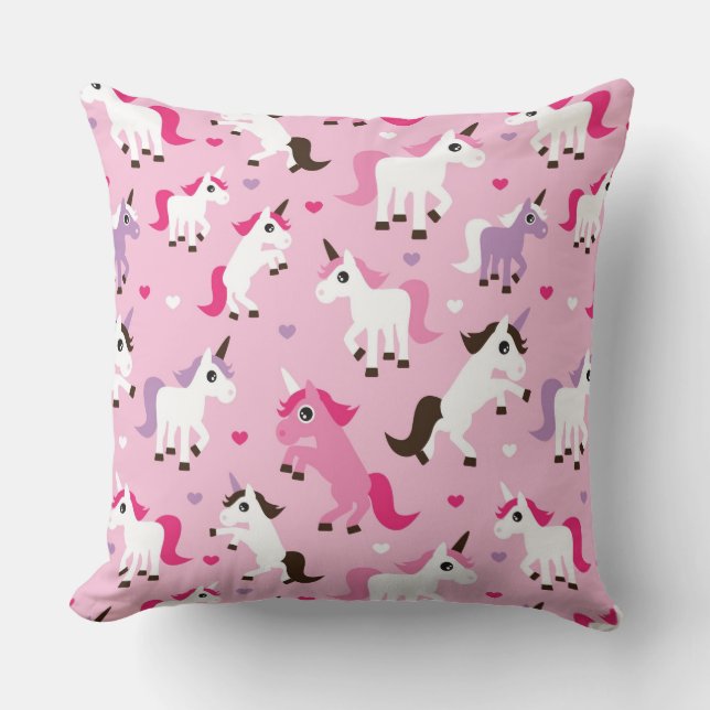 unicorn illustration kids background cushion (Front)
