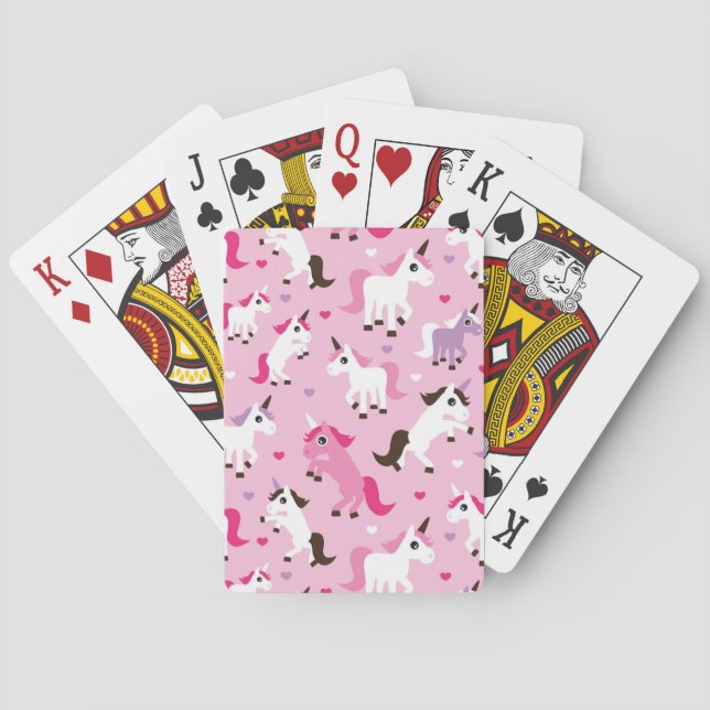 unicorn illustration kids background playing cards (Back)