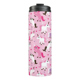 unicorn illustration kids background thermal tumbler
