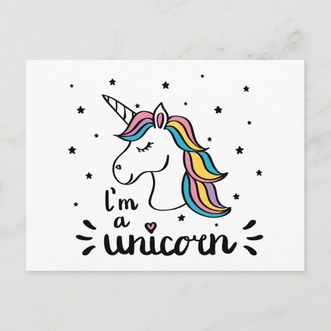 Unicorn | I'm A Unicorn Postcard (Front)