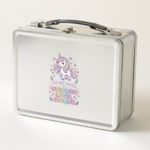 Unicorn I'm Not Weird I'm Unicorn Level Unique Ado Metal Lunch Box