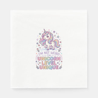 Unicorn I'm Not Weird I'm Unicorn Level Unique Ado Napkin